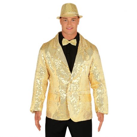 Veste pour Homme à Paillettes Dorées