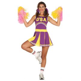 Déguisement Pom Pom Girl pour Femme Couleur Violet