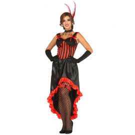 Déguisement de Cancan pour Femme Noir et Rouge