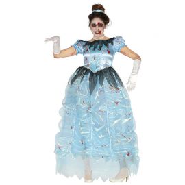 Déguisement de Blue Princess Zombie pour femme large robe