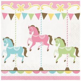 16 Serviettes Carrousel 33 cm