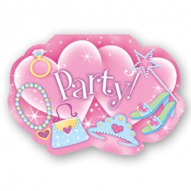 8 Invitations Princesse