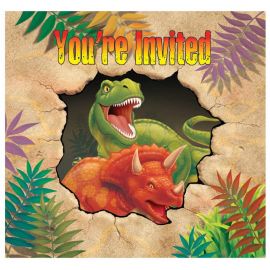 8 Invitations Dinosaures