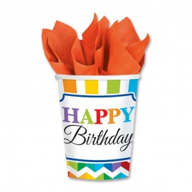 8 Gobelets Happy Birthday Multicolores 266 mL 8 Gobelets Happy Birthday Multicolores 266 mL