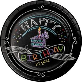 8 Assiettes Ardoise Birthday 18 cm 8 Assiettes Ardoise Birthday 18 cm