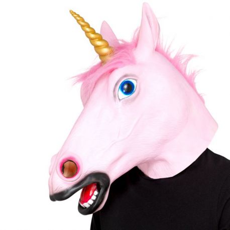 Masque de Licorne Rose en Latex