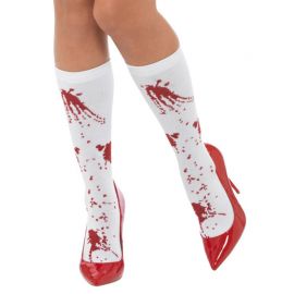 Chaussette Hautes Blanche Ensanglantées