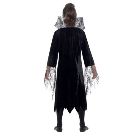 Déguisement Vampire Pour Fille – Robe Gothique Noire Et Rouge – Col Montant, Manches Cloche – Pour Halloween, Carnaval, Cosplay - 2