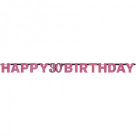 Guirlande Happy Birthday 30 Elegant Pink