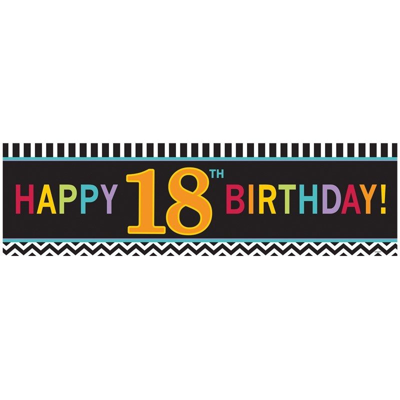 Pancarte Happy Birthday 18 Chevron Pancarte Happy Birthday 18 Chevron