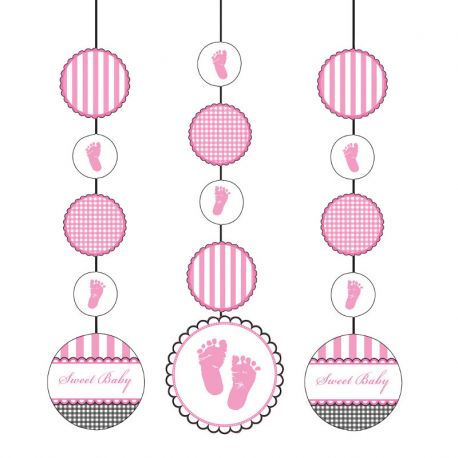 3 Pendentifs Sweet Baby Feet Pink