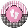 8 Assiettes Sweet Baby Feet Rose 23 cm