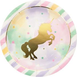 8 Assiettes Licorne Brillante 23 cm