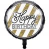 Ballon Happy Birthday Noir et Or 45 cm