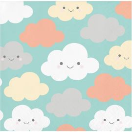 16 Serviettes Nuages 25 cm