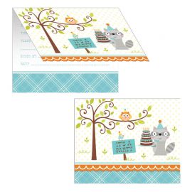 8 Invitations Amis de la Forêt Garçon