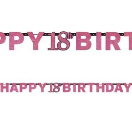 Guirlande Happy Birthday 18 Chic Pink