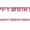 Guirlande Happy Birthday 18 Elegant Pink