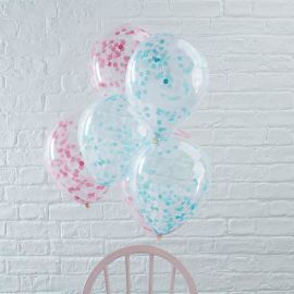 5 Ballons avec Confettis 30 cm