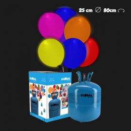 Petite Bouteille Hélium avec 30 Ballons Led