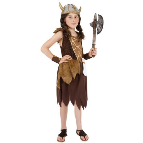 Déguisement d'Enfant de Fille Viking 