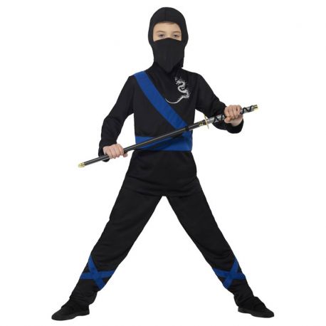 Déguisement de Ninja Noir et Bleu pour Enfant