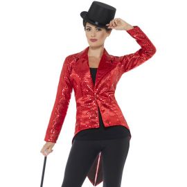 Veste à Paillettes Rouge pour Femmes