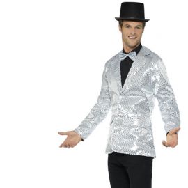 Veste à Paillettes Argent pour Homme