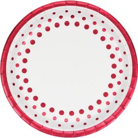 8 Assiettes Sparkle and Shine Rouge 23 cm 8 Assiettes Sparkle and Shine Rouge 23 cm