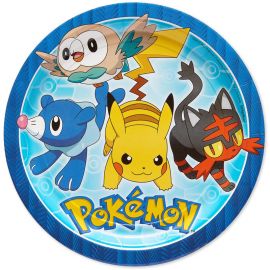 8 Assiettes en Papier Pokémon 23cm 8 Assiettes en Papier Pokémon 23cm