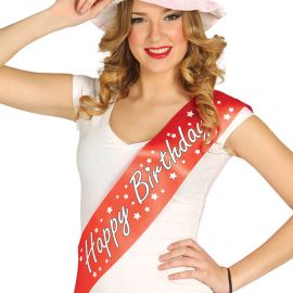 Écharpe Happy Birthday Rouge Écharpe Happy Birthday Rouge