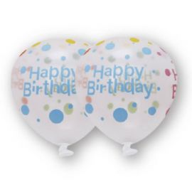 6 Ballons Transparents Happy Birthday 30 cm 6 Ballons Transparents Happy Birthday 30 cm