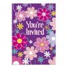 8 Invitations avec Fleurs