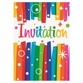 8 Invitations Colorées