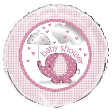 Ballon Baby Shower Éléphant Fille Mylar 46 cm