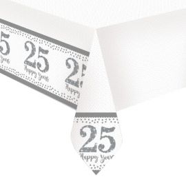 Nappe Noces d'Argent en Plastique 1,2 m x 1,8 m