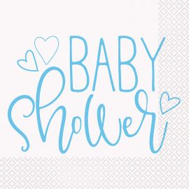 16 Serviettes Baby Shower Garçon 33 cm