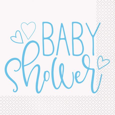 16 Servilletas Baby Shower Niño 33 cm