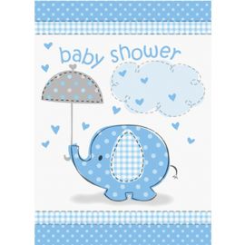 8 Invitations Baby Shower Éléphant Garçon