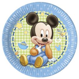 8 Assiettes Baby Mickey 23 cm