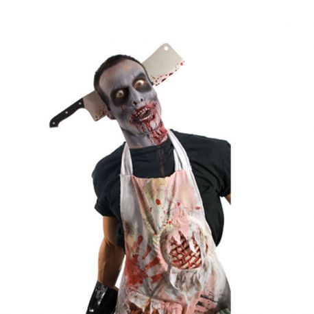 Serre Tête Zombie avec Couteau de Boucher 