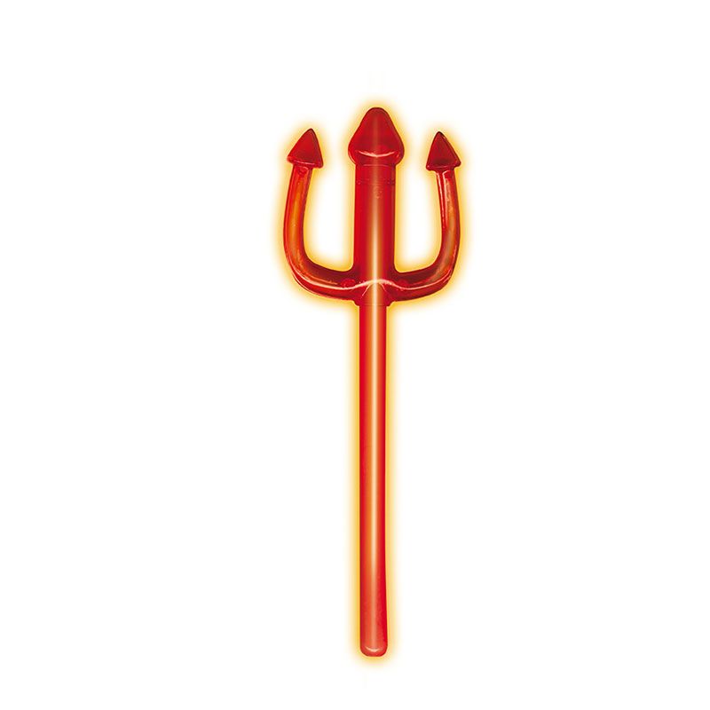 Trident Diable Avec Crâne Gris Démontable 51 Cm | Accessoire Déguisement Halloween Et Carnaval | Léger Et Sûr Pour Enfants