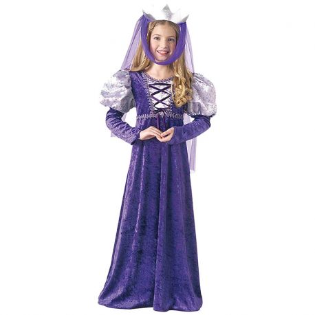 Déguisement de Reine Médiéval Couleur Violette pour Fille