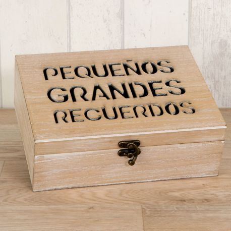 Coffre en Bois Petits Mais Grands Souvenirs 23 cm x 17cm