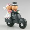 Figurine de Mariés et Tirelire avec Mariés sur une Moto