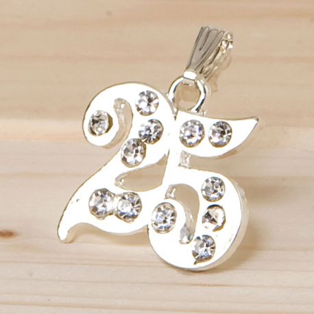 12 Pendentifs Strass 25 Ans