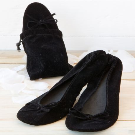 2 Paires de Ballerines en Velours Noir