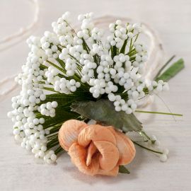 12 Bouquets de Fleurs avec Gypsophile 4 cm x 13 cm