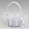 Panier Rond Décoré en Tulle Blanc 15 cm