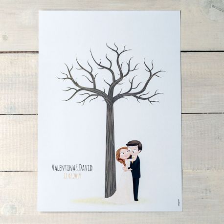 Plaque pour Encadrer Arbre d'Empreintes Mariage